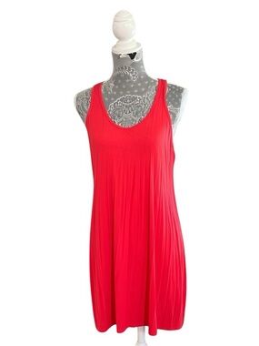 Express Coral Side Cutout Tank Dress Large Bodycon Minimalist